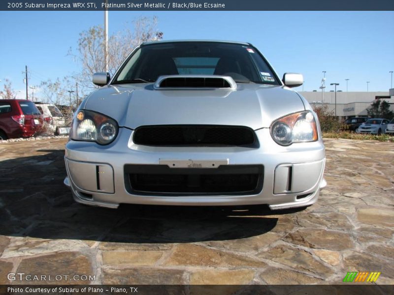 Platinum Silver Metallic / Black/Blue Ecsaine 2005 Subaru Impreza WRX STi