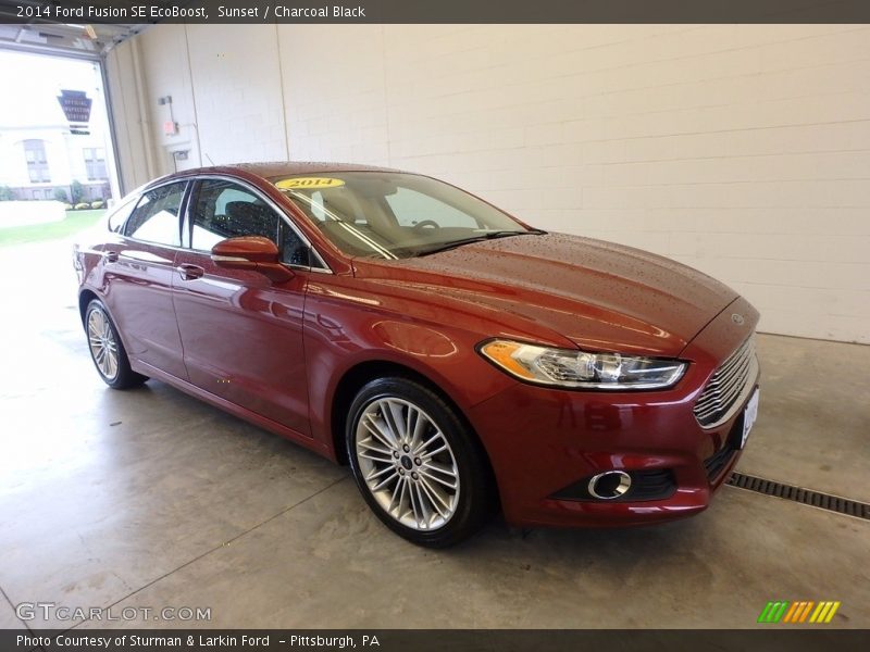 Sunset / Charcoal Black 2014 Ford Fusion SE EcoBoost