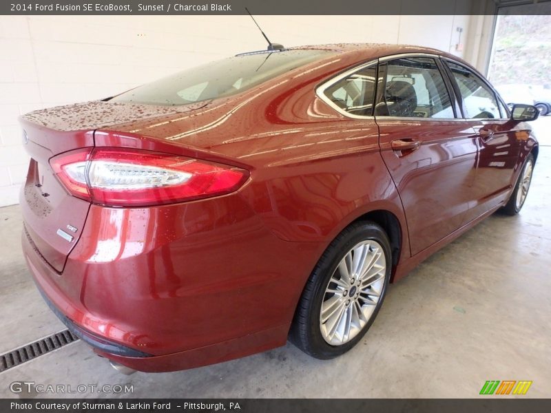 Sunset / Charcoal Black 2014 Ford Fusion SE EcoBoost