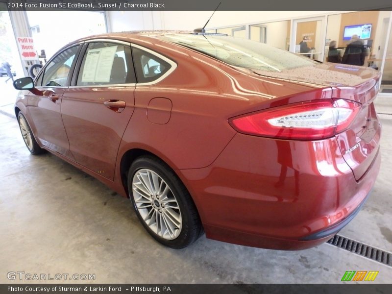 Sunset / Charcoal Black 2014 Ford Fusion SE EcoBoost