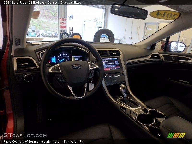 Sunset / Charcoal Black 2014 Ford Fusion SE EcoBoost