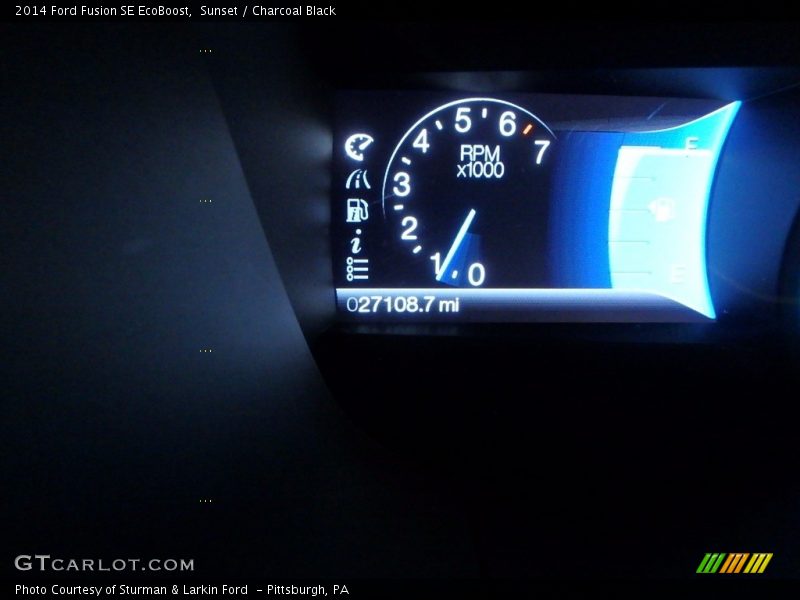 Sunset / Charcoal Black 2014 Ford Fusion SE EcoBoost