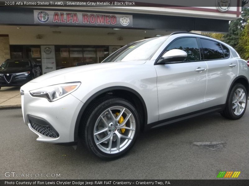 Silverstone Gray Metallic / Black/Black 2018 Alfa Romeo Stelvio Ti AWD