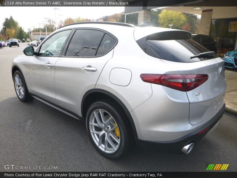 Silverstone Gray Metallic / Black/Black 2018 Alfa Romeo Stelvio Ti AWD