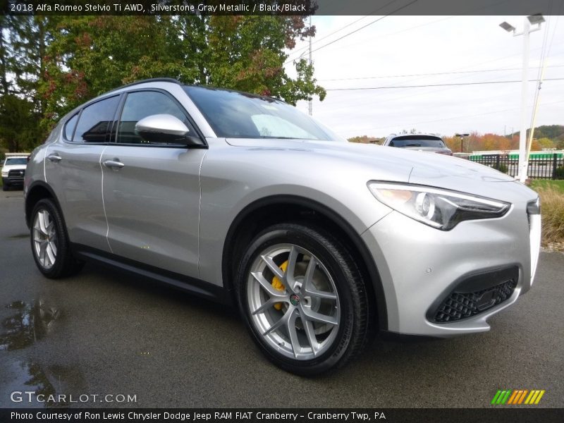 Silverstone Gray Metallic / Black/Black 2018 Alfa Romeo Stelvio Ti AWD