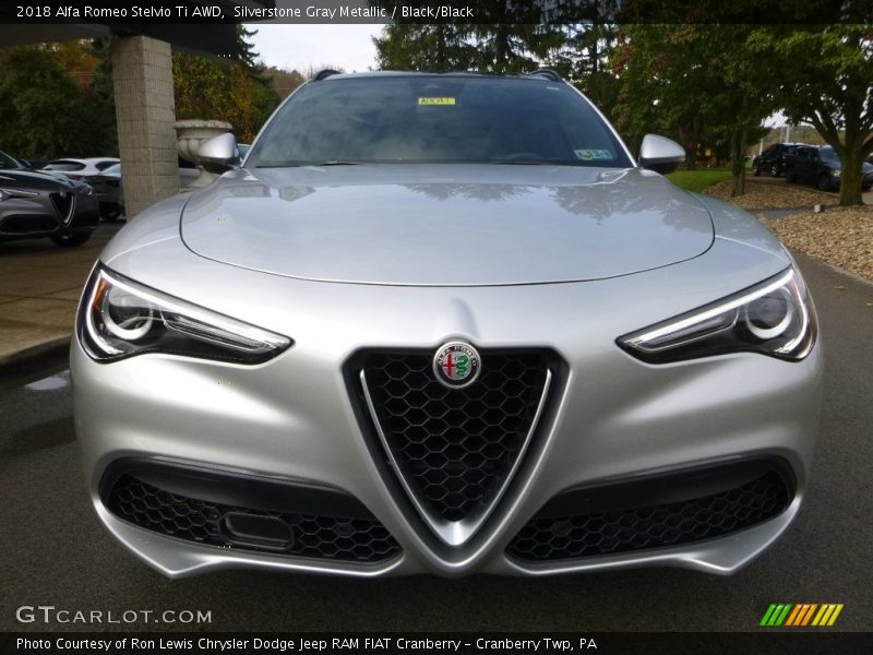 Silverstone Gray Metallic / Black/Black 2018 Alfa Romeo Stelvio Ti AWD