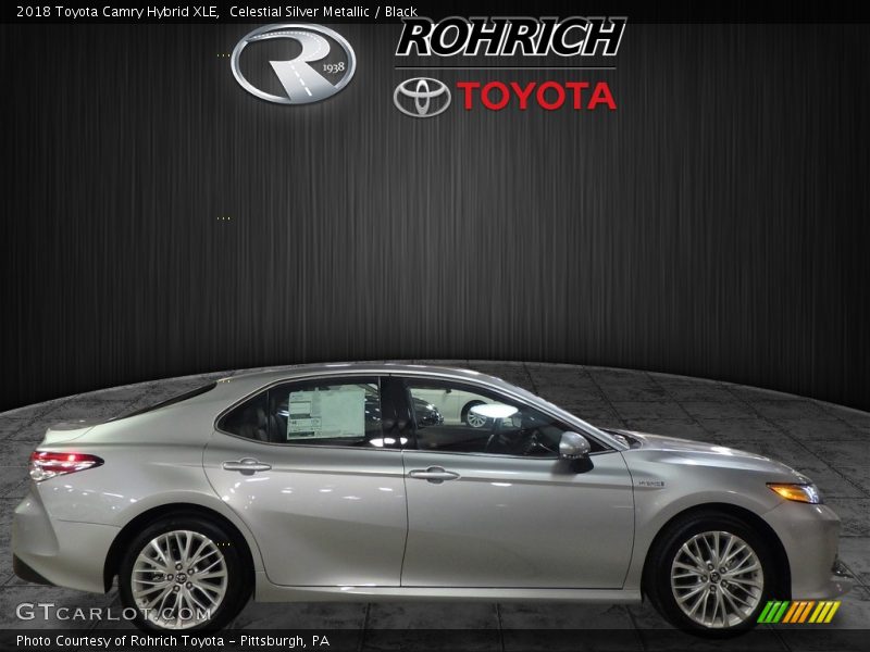 Celestial Silver Metallic / Black 2018 Toyota Camry Hybrid XLE