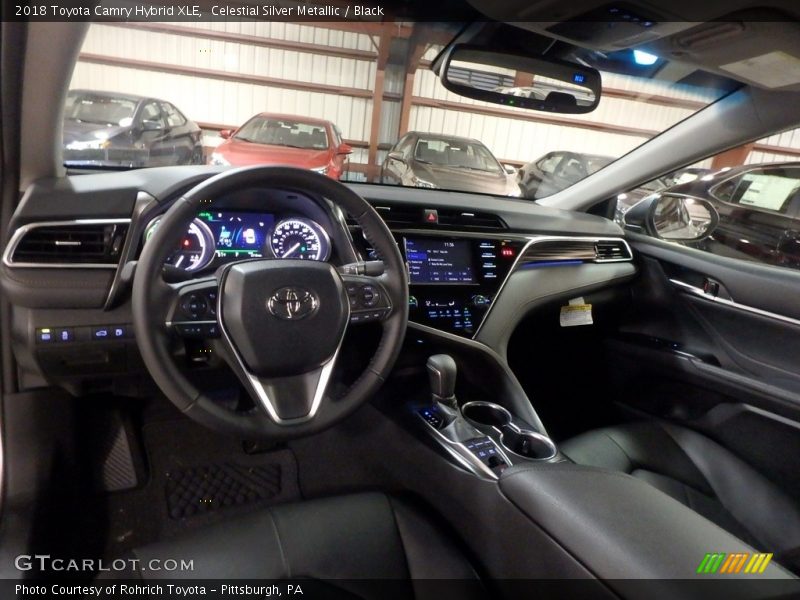 Celestial Silver Metallic / Black 2018 Toyota Camry Hybrid XLE