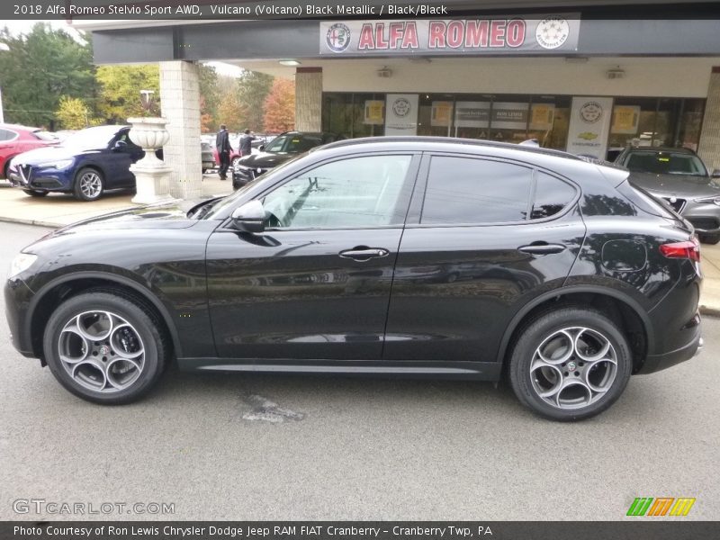 Vulcano (Volcano) Black Metallic / Black/Black 2018 Alfa Romeo Stelvio Sport AWD