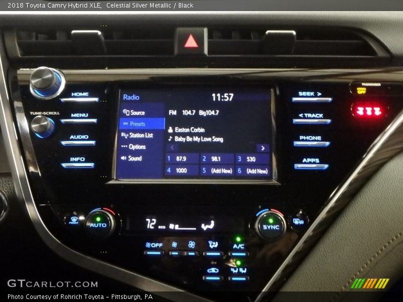 Celestial Silver Metallic / Black 2018 Toyota Camry Hybrid XLE