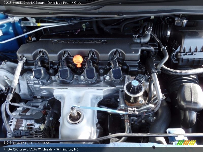 Dyno Blue Pearl / Gray 2015 Honda Civic LX Sedan