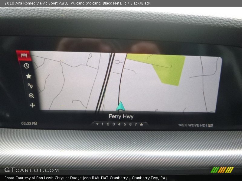 Vulcano (Volcano) Black Metallic / Black/Black 2018 Alfa Romeo Stelvio Sport AWD