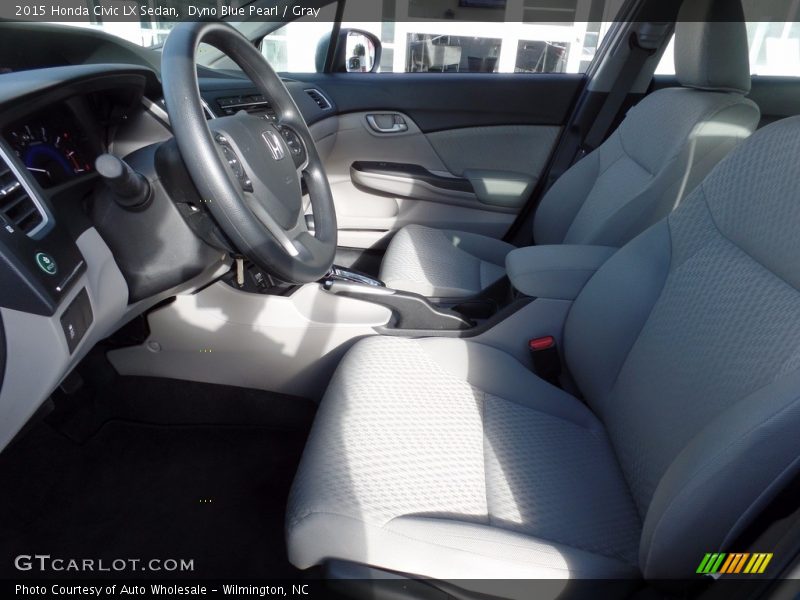 Dyno Blue Pearl / Gray 2015 Honda Civic LX Sedan