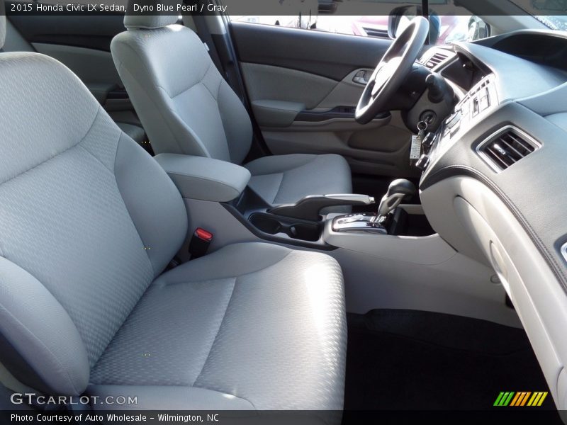 Dyno Blue Pearl / Gray 2015 Honda Civic LX Sedan