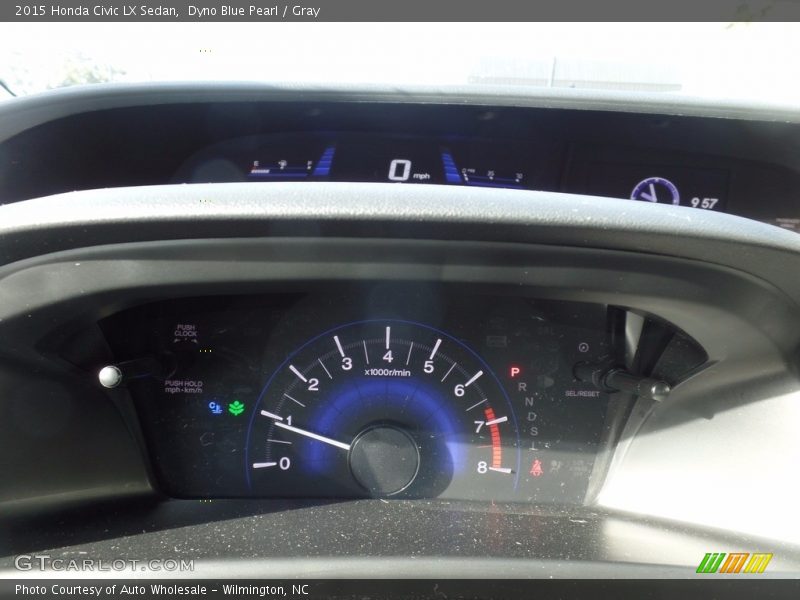 Dyno Blue Pearl / Gray 2015 Honda Civic LX Sedan