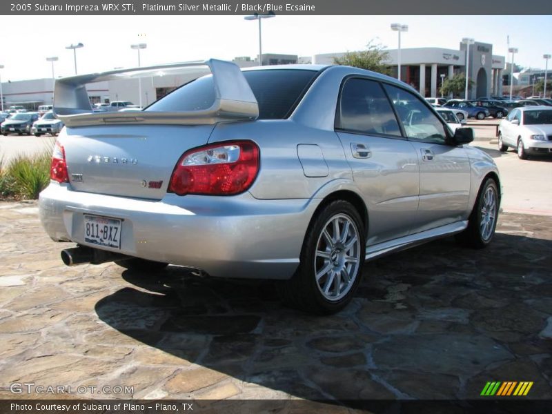 Platinum Silver Metallic / Black/Blue Ecsaine 2005 Subaru Impreza WRX STi