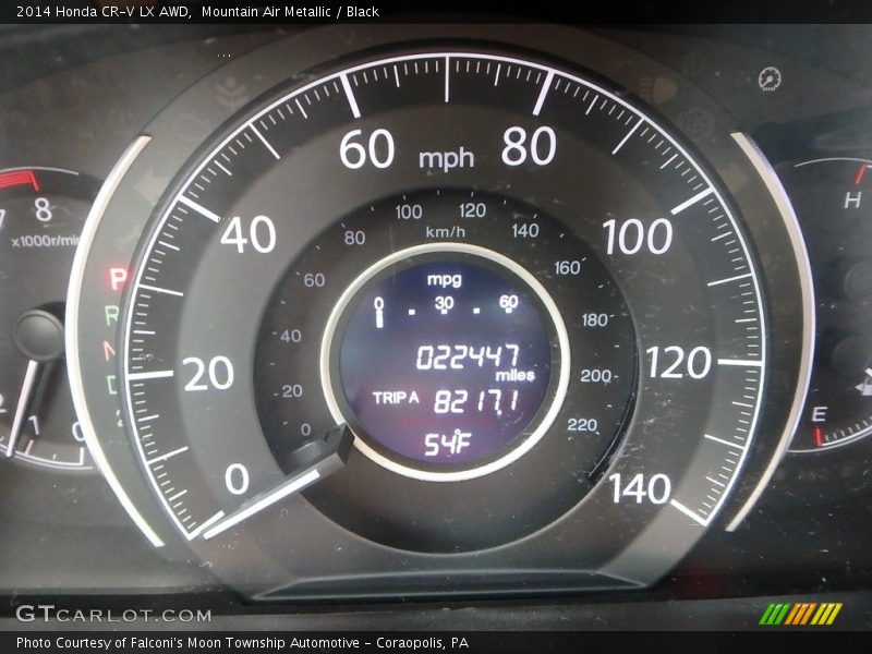 Mountain Air Metallic / Black 2014 Honda CR-V LX AWD