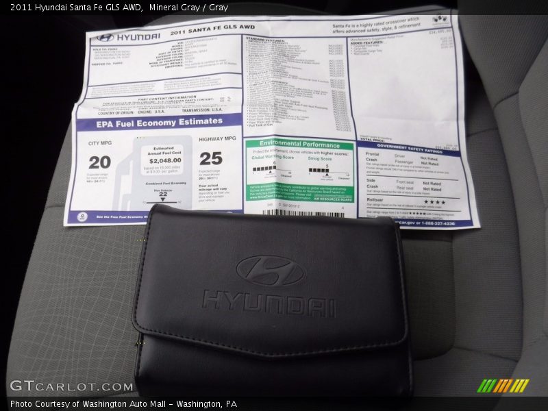 Mineral Gray / Gray 2011 Hyundai Santa Fe GLS AWD