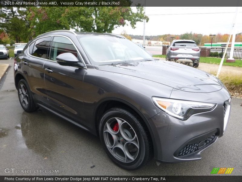 Vesuvio Gray Metallic / Black/Red 2018 Alfa Romeo Stelvio AWD