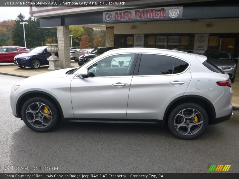 Silverstone Gray Metallic / Black/Black 2018 Alfa Romeo Stelvio AWD