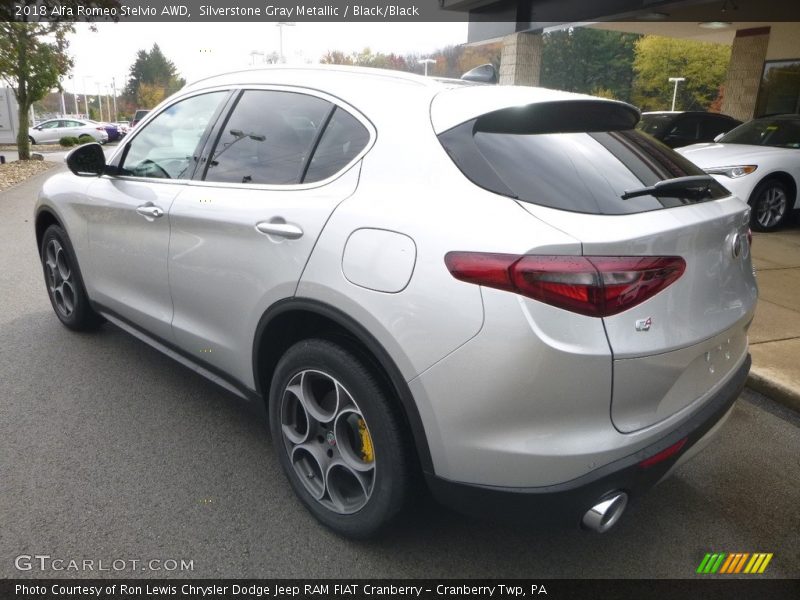 Silverstone Gray Metallic / Black/Black 2018 Alfa Romeo Stelvio AWD