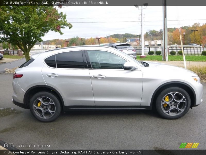 Silverstone Gray Metallic / Black/Black 2018 Alfa Romeo Stelvio AWD