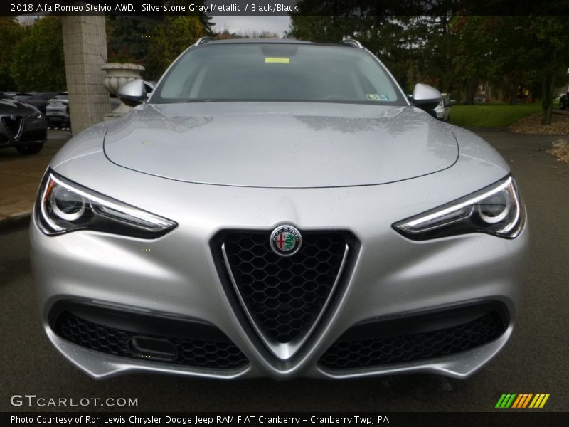 Silverstone Gray Metallic / Black/Black 2018 Alfa Romeo Stelvio AWD