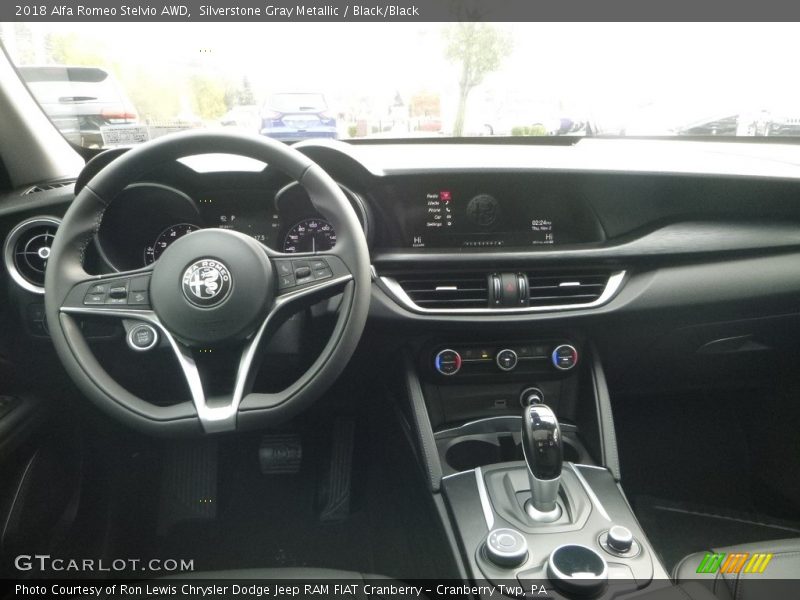 Silverstone Gray Metallic / Black/Black 2018 Alfa Romeo Stelvio AWD