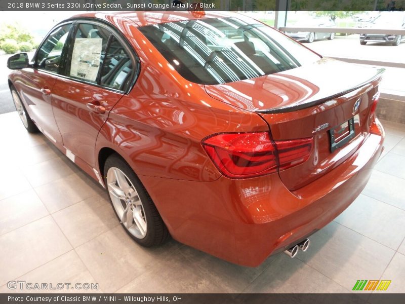 Sunset Orange Metallic / Black 2018 BMW 3 Series 330i xDrive Sedan