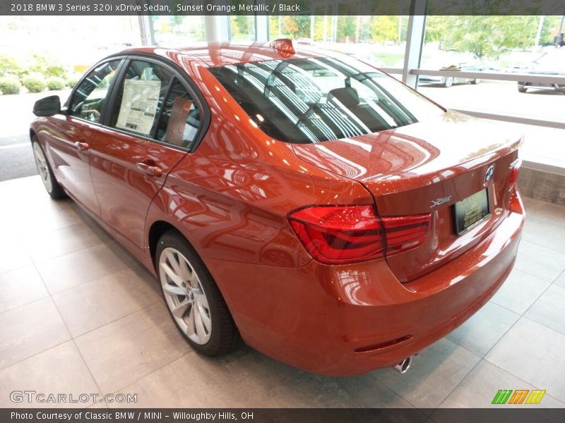 Sunset Orange Metallic / Black 2018 BMW 3 Series 320i xDrive Sedan