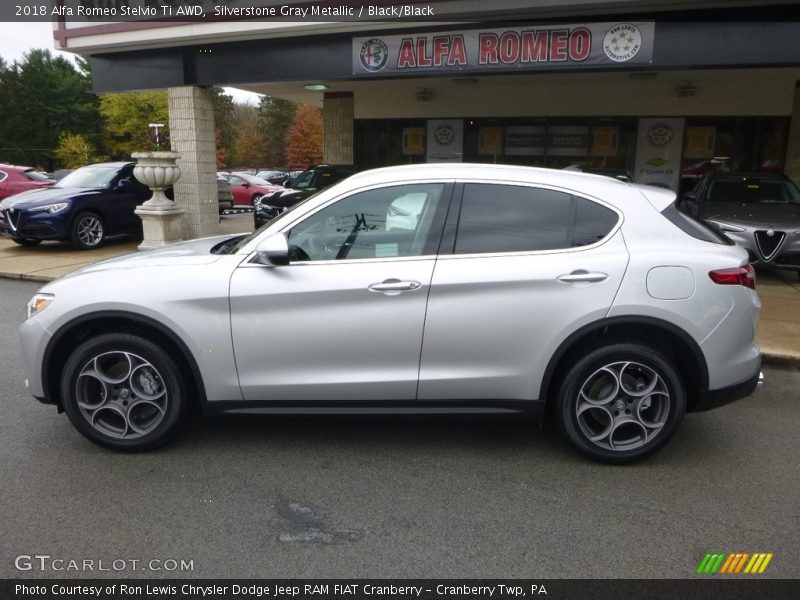 Silverstone Gray Metallic / Black/Black 2018 Alfa Romeo Stelvio Ti AWD