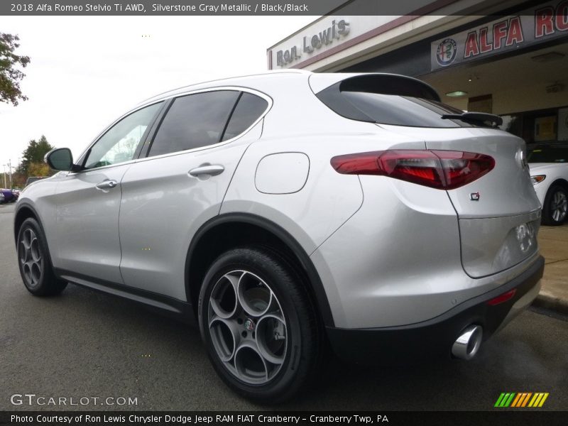 Silverstone Gray Metallic / Black/Black 2018 Alfa Romeo Stelvio Ti AWD