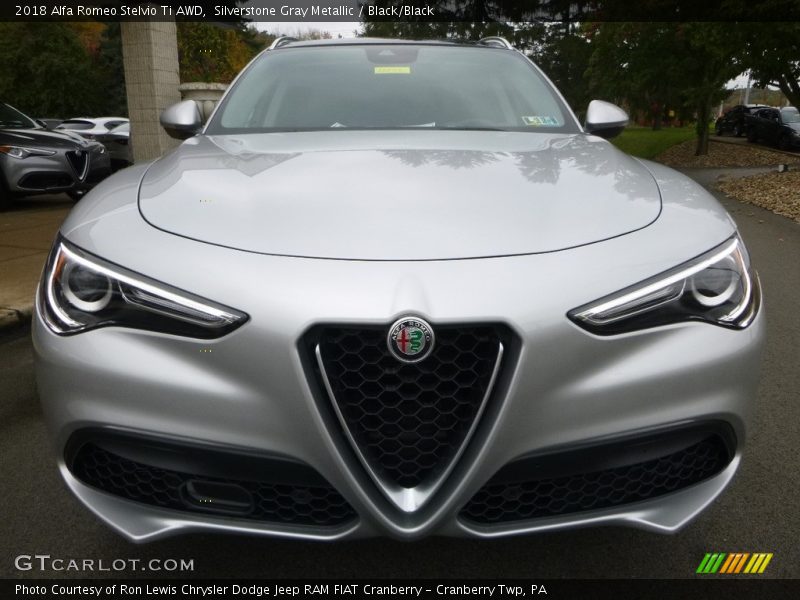 Silverstone Gray Metallic / Black/Black 2018 Alfa Romeo Stelvio Ti AWD