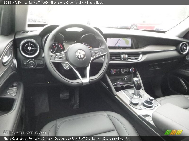 Silverstone Gray Metallic / Black/Black 2018 Alfa Romeo Stelvio Ti AWD