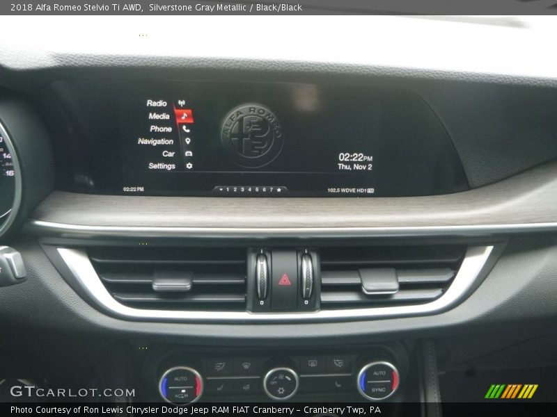 Silverstone Gray Metallic / Black/Black 2018 Alfa Romeo Stelvio Ti AWD