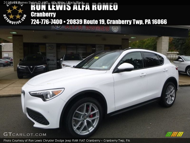 Alfa White / Black/Black 2018 Alfa Romeo Stelvio Ti AWD