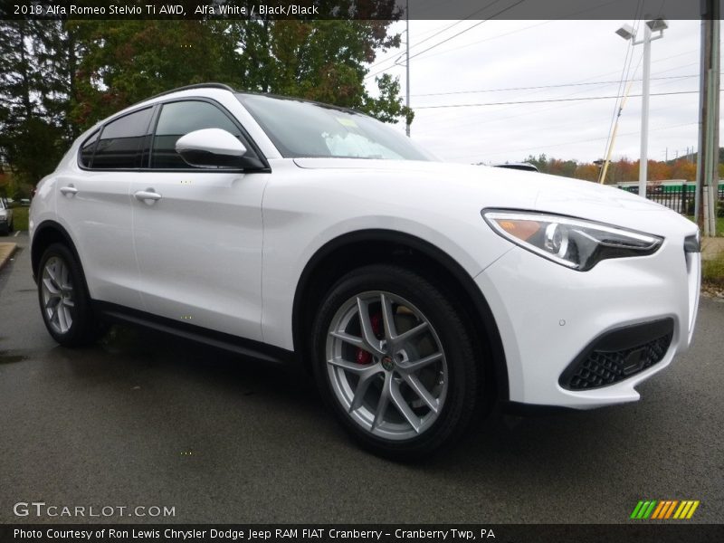 Alfa White / Black/Black 2018 Alfa Romeo Stelvio Ti AWD