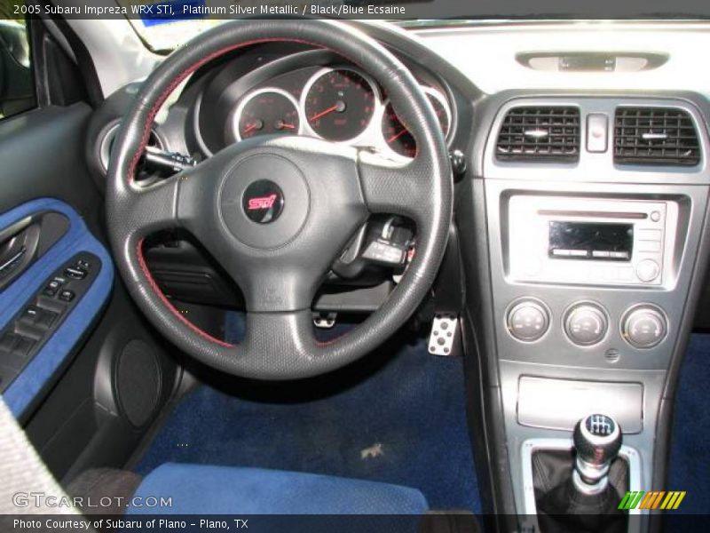 Platinum Silver Metallic / Black/Blue Ecsaine 2005 Subaru Impreza WRX STi