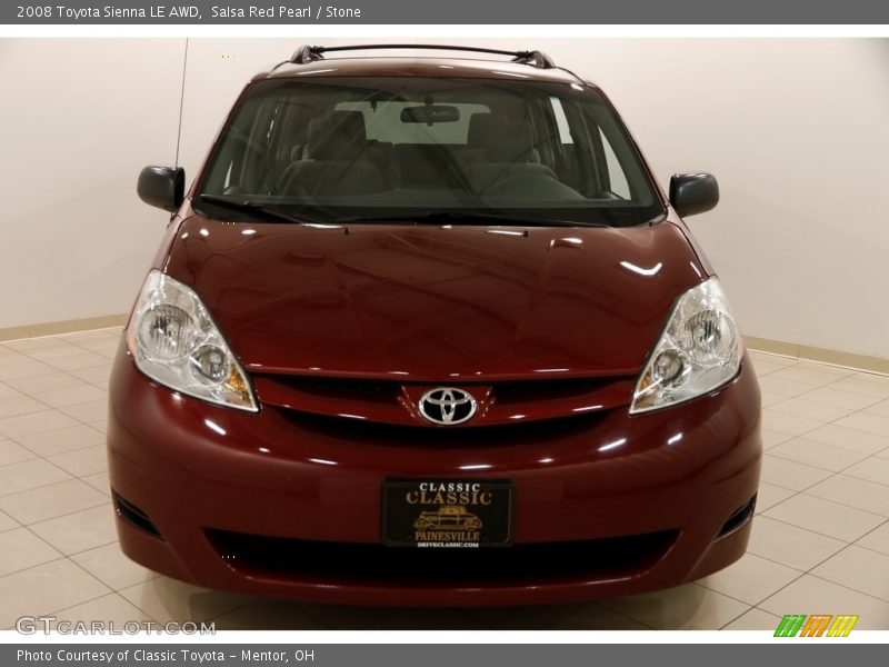 Salsa Red Pearl / Stone 2008 Toyota Sienna LE AWD