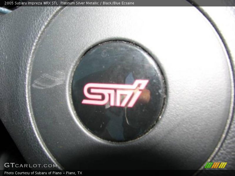 Platinum Silver Metallic / Black/Blue Ecsaine 2005 Subaru Impreza WRX STi