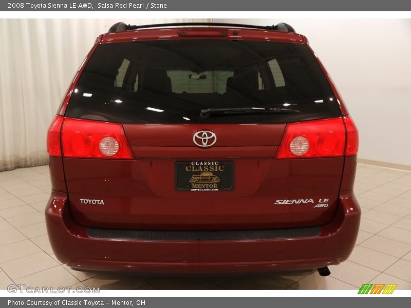 Salsa Red Pearl / Stone 2008 Toyota Sienna LE AWD