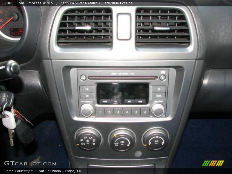 Platinum Silver Metallic / Black/Blue Ecsaine 2005 Subaru Impreza WRX STi