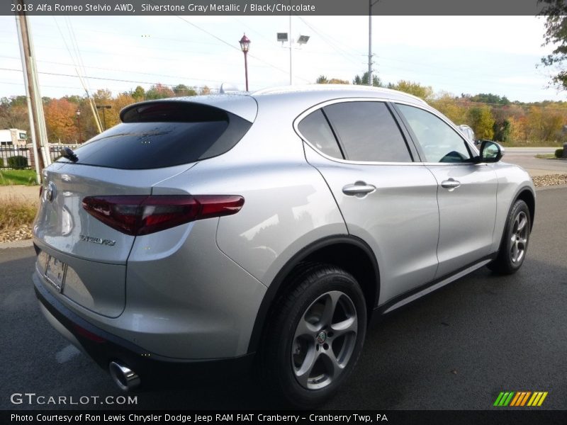 Silverstone Gray Metallic / Black/Chocolate 2018 Alfa Romeo Stelvio AWD