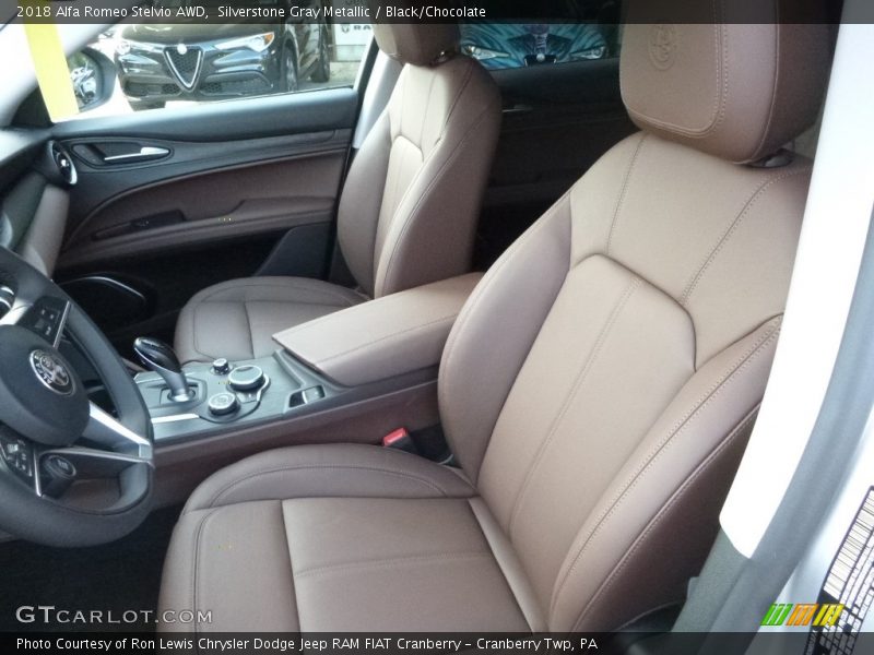 Silverstone Gray Metallic / Black/Chocolate 2018 Alfa Romeo Stelvio AWD