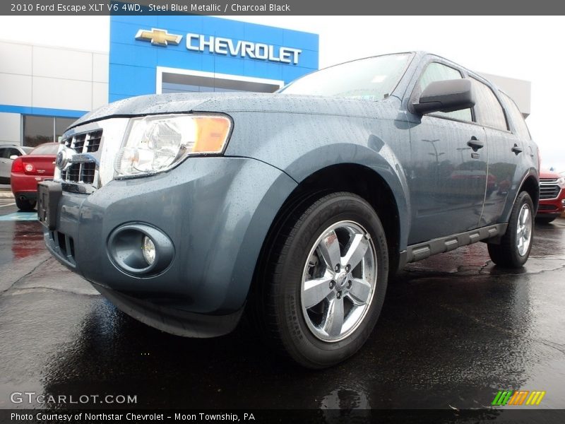 Steel Blue Metallic / Charcoal Black 2010 Ford Escape XLT V6 4WD