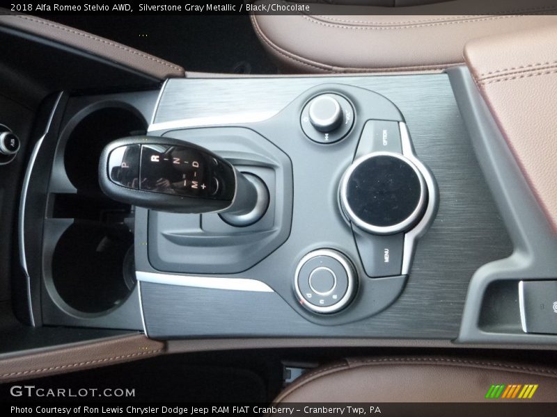Silverstone Gray Metallic / Black/Chocolate 2018 Alfa Romeo Stelvio AWD