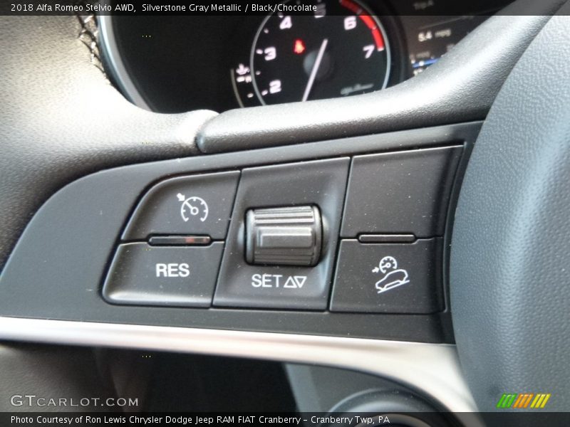 Silverstone Gray Metallic / Black/Chocolate 2018 Alfa Romeo Stelvio AWD