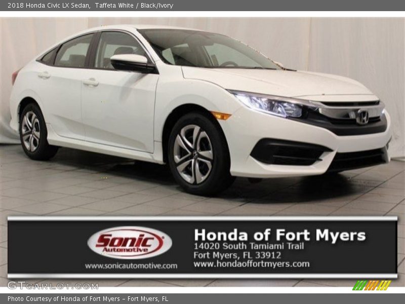 Taffeta White / Black/Ivory 2018 Honda Civic LX Sedan