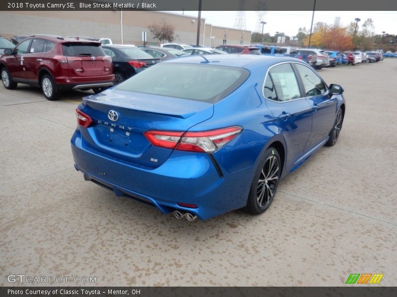 Blue Streak Metallic / Black 2018 Toyota Camry SE