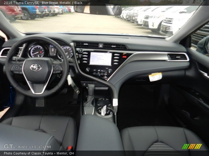 Blue Streak Metallic / Black 2018 Toyota Camry SE